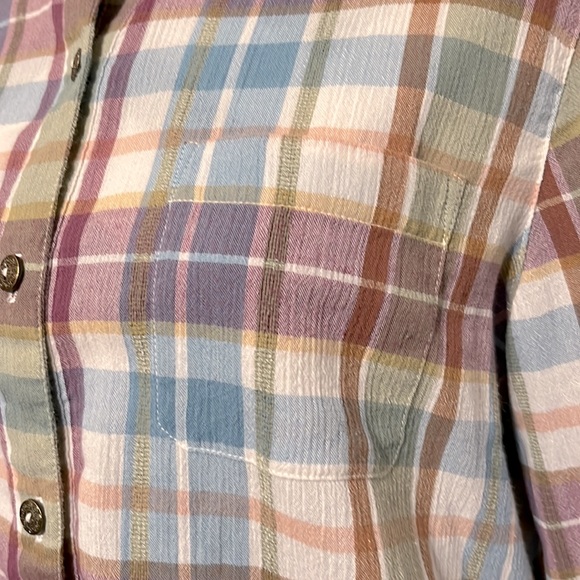 Alfred Dunner Plaid Antique Button 3/4 Long Sleeve Size 14 Petite - Picture 3 of 9